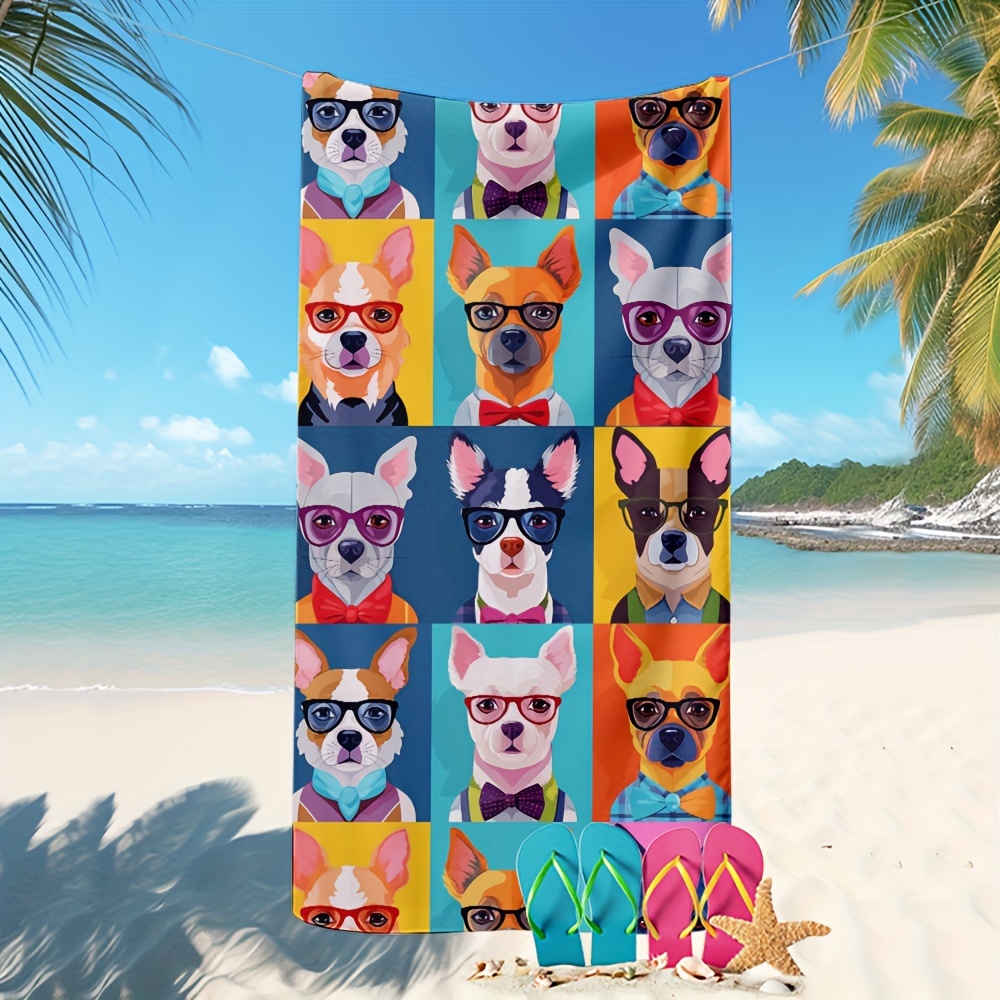 

1pc Quick-dry Microfiber Beach Towel With Print – Soft, Lightweight, And Vibrant Design For Travel, Bath, Or Beach Use