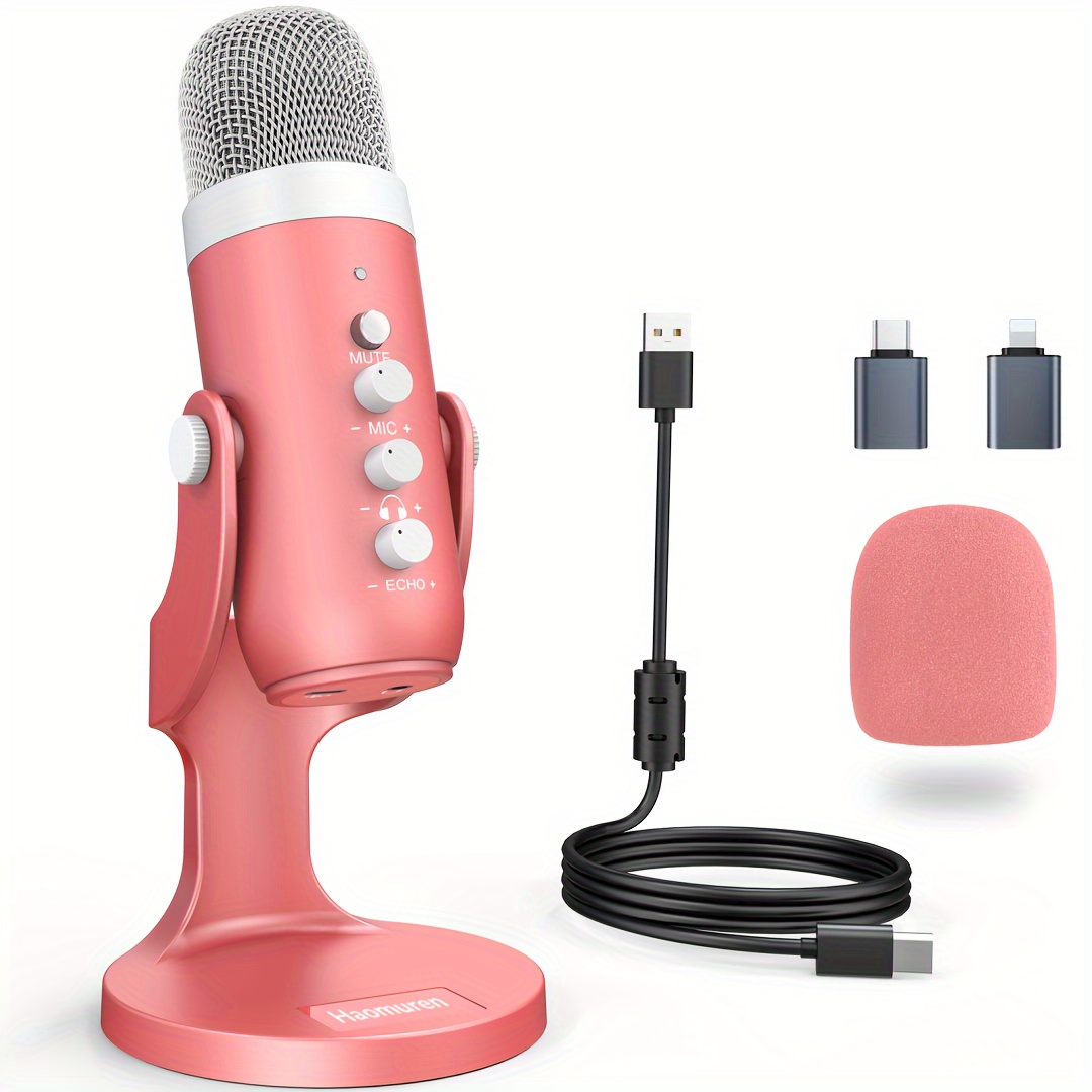Haomuren-Microphone professionnel à condensateur USB, micro