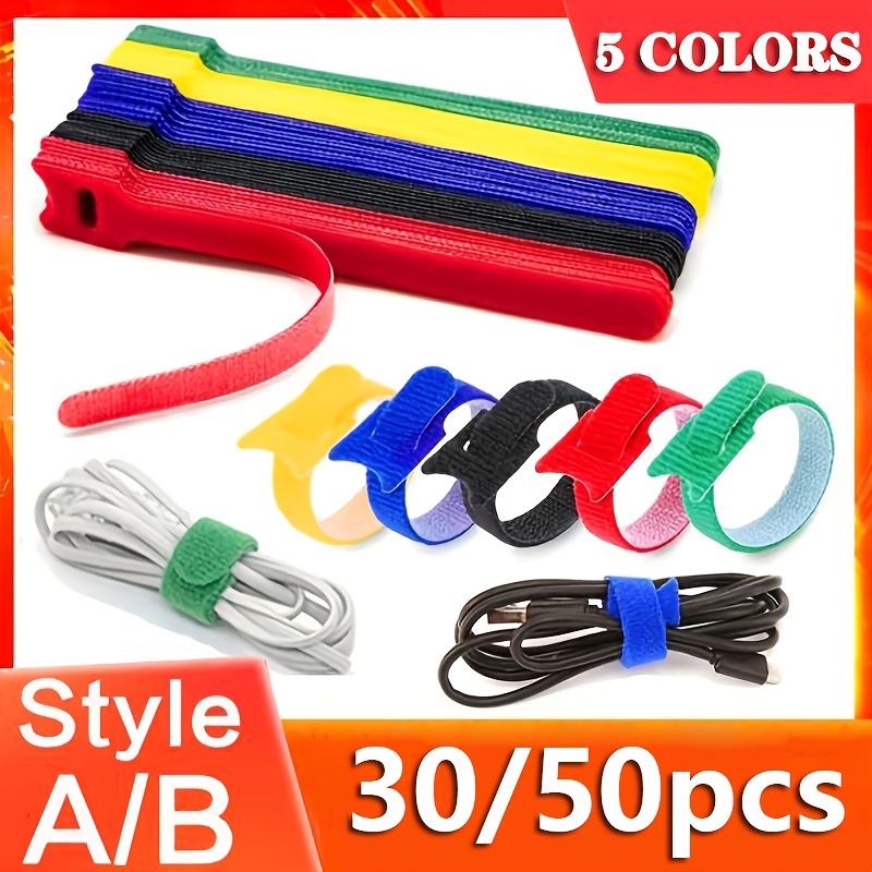 Cheap 50pcs Durable and Soft Nylon Strap Reusable Velcro Cable Ties  Organizer Tool Velcro Self-Adhesive Tapes
