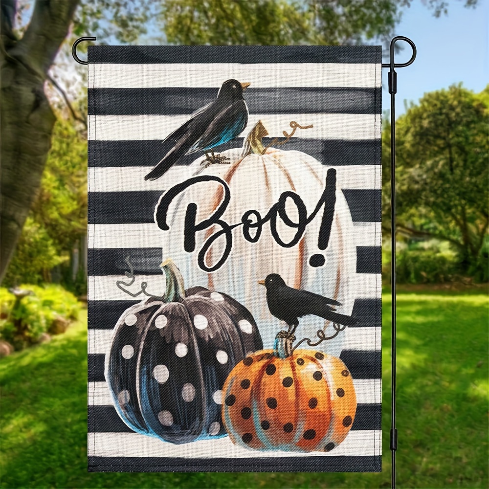 

1pc, Trick Or Treat Garden Flag Vertical Double Sided, Double Sided Halloween Welcome Garden Flag, Halloween Party Yard Outdoor Decoration, No Flagpole - 12x18in