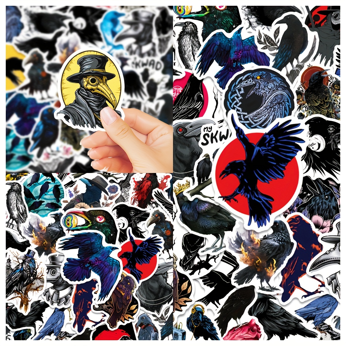 52pcs Cartoon Horror Eyeball Stickers Mobile Phone Case Laptop Water Cup  Skateboard DIY Personality Decoration Stickers