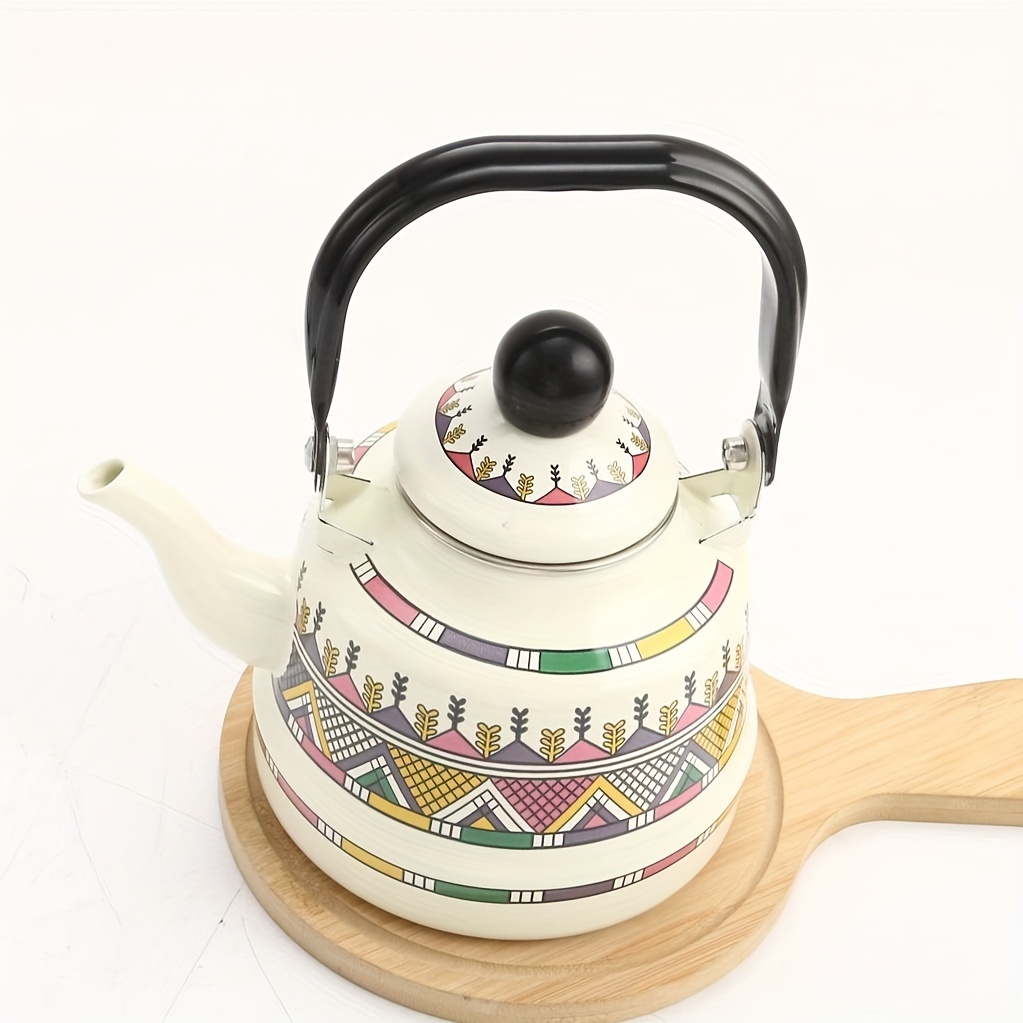 Enamel Hot Water Kettle Household Enamel Geometric Print White Cloth Marble  Ancient Bell Kettle Restaurant Tea Kettle Coffee Pot Vintage Style Enamel Kettle  Induction Cooker Open Flame Universal - Temu