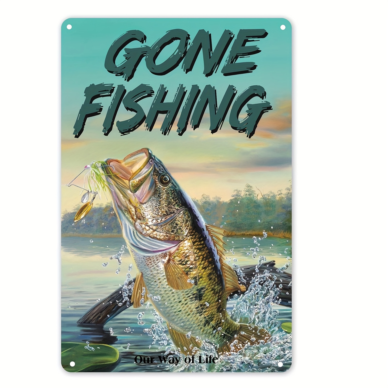 A Piece Fisherman's Crazy Fishing Tin Sign Poster Printing - Temu