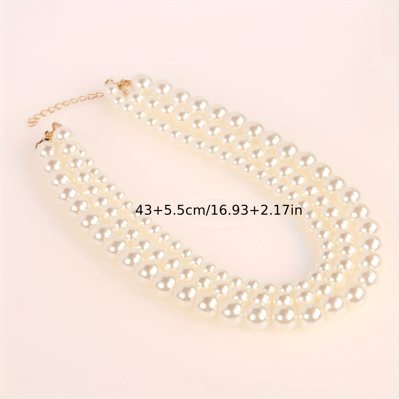 Women's Vintage Style Layered Choker Pearl Necklace
