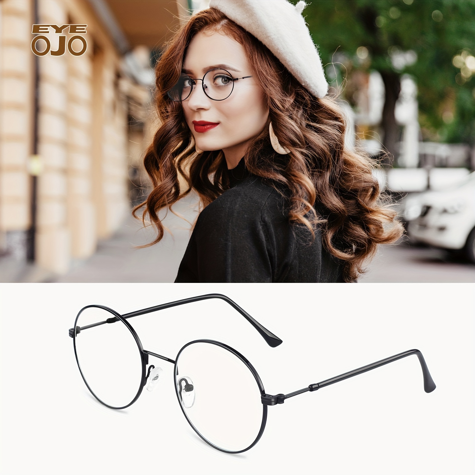 1pc Women's Polygonal Cat Eye Shape Tr Frame Fashion Non