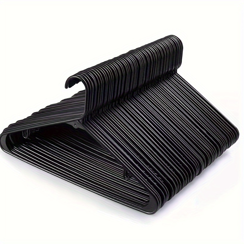 Jersow Paquete de 60 perchas de plástico negro, perchas para ropa que  ahorran espacio, perchas resistentes para armario, perchas antideslizantes  con