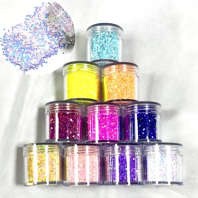 Holographic Nail Glitter 10 Colors Festival Chunky Sequins - Temu