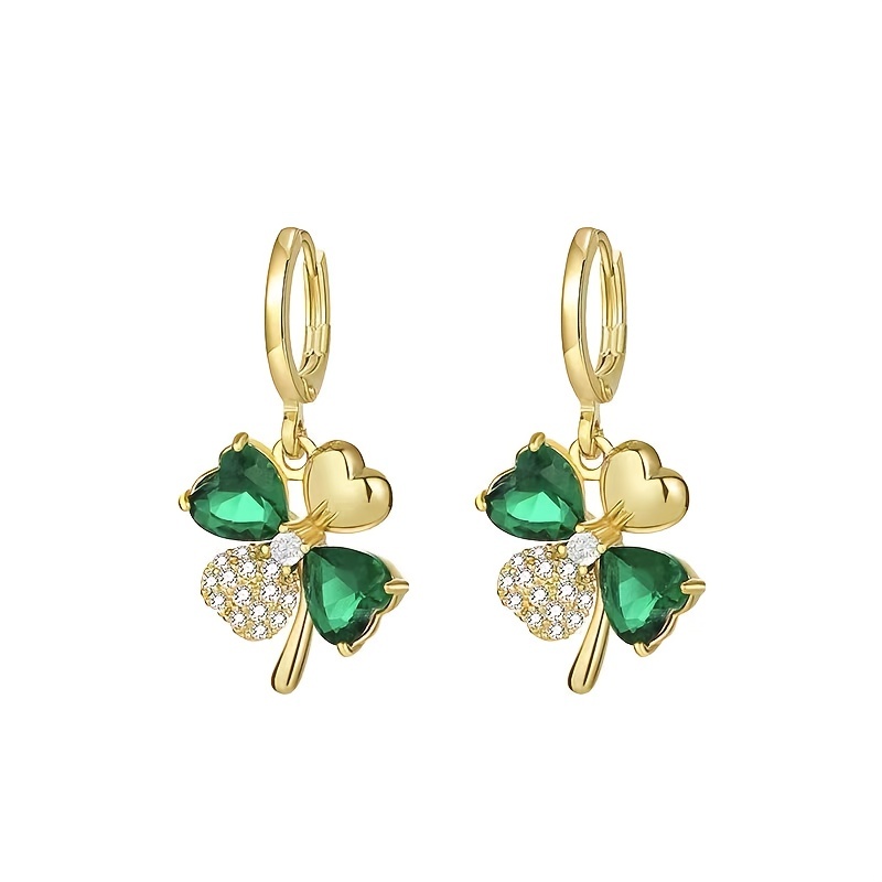 St Patricks Day Earrings Creative Leaf Dangle Earrings Drop Earrings for Women, Adult Unisex, Size: One size, Green