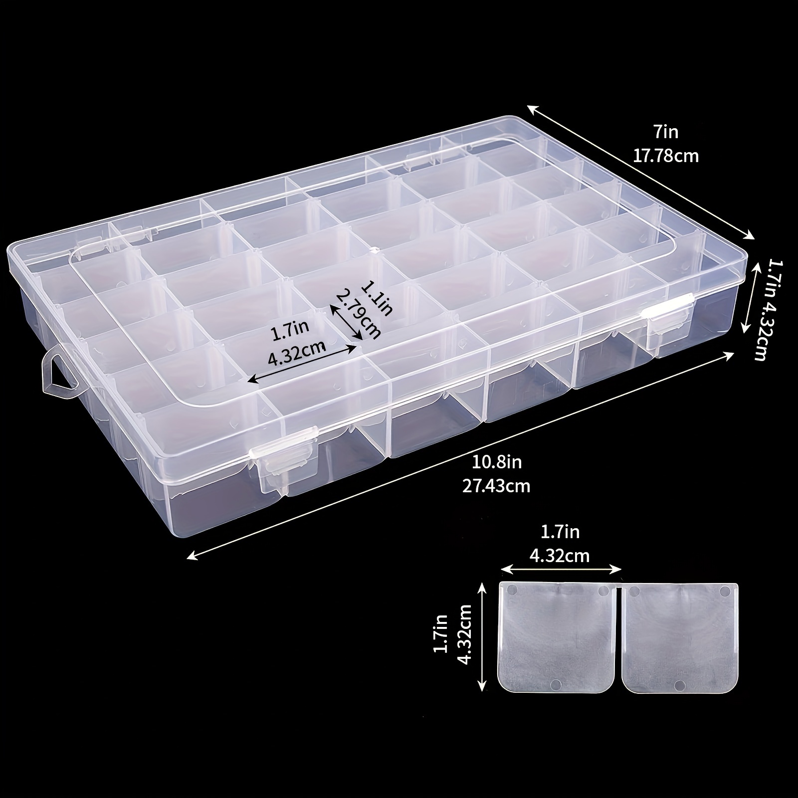  4 Pack Plastic Organizer Container Box, 36 Grids Clear Plastic  Parts Organizer Box, for Beads, Art DIY, Crafts, Jewelry, Fishing Tackle  with Label Stickers : Arts, Crafts & Sewing