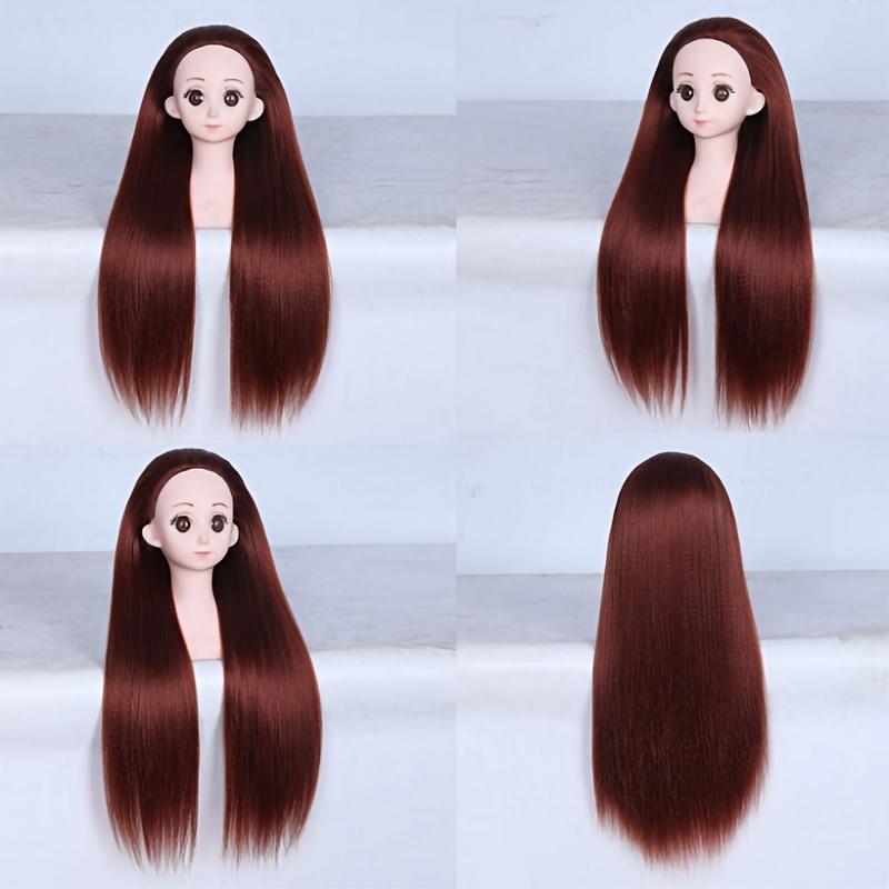 Mannequin Head With Yaki Hair Practice Beauty Hair Salon - Temu