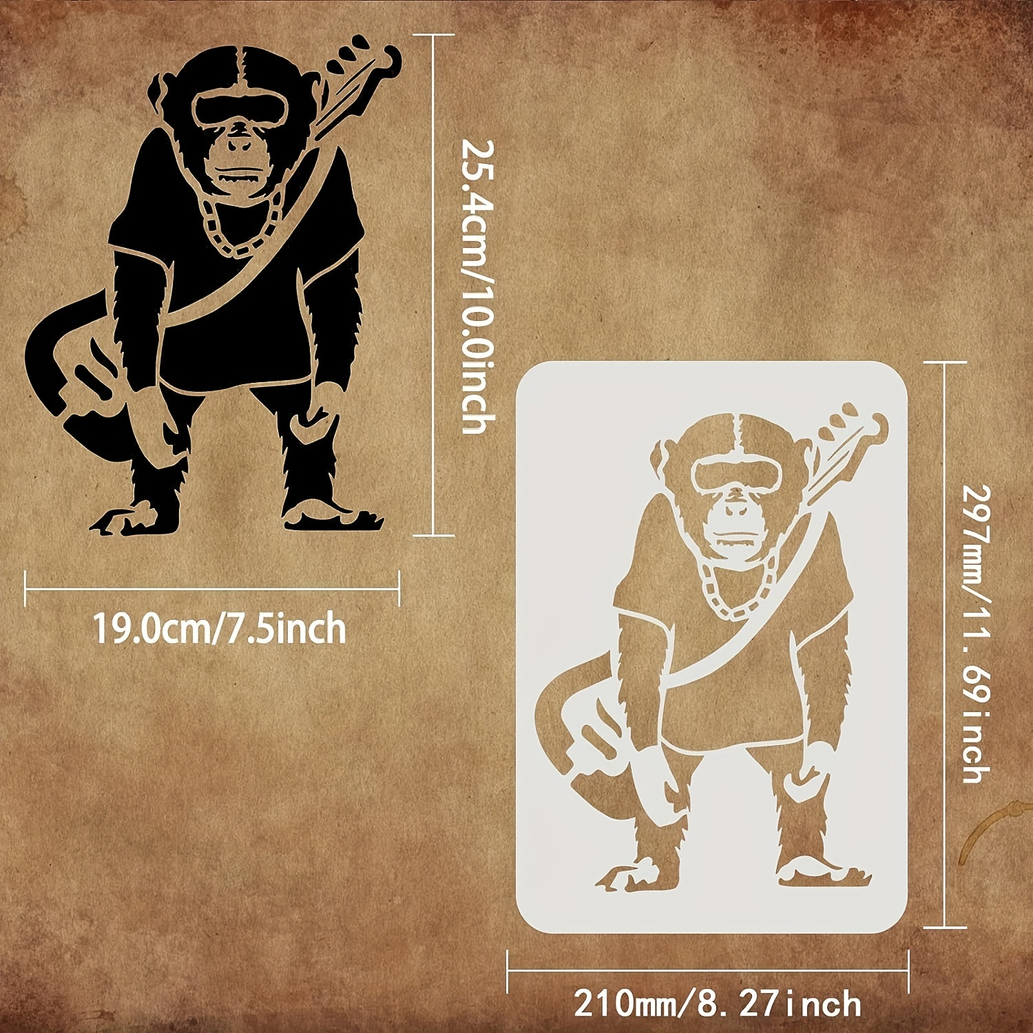 Chimpanzees Stencil Painting Reusable Orangutan Drawing - Temu