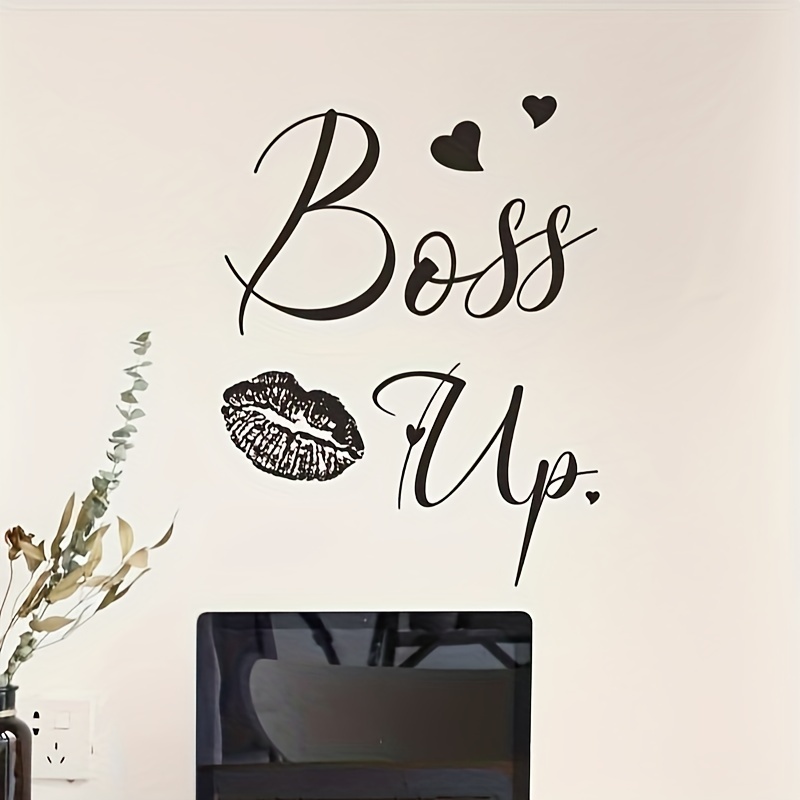 1pc英語スローガン壁ステッカー Boss Up 取り外し可能な防水ビニール