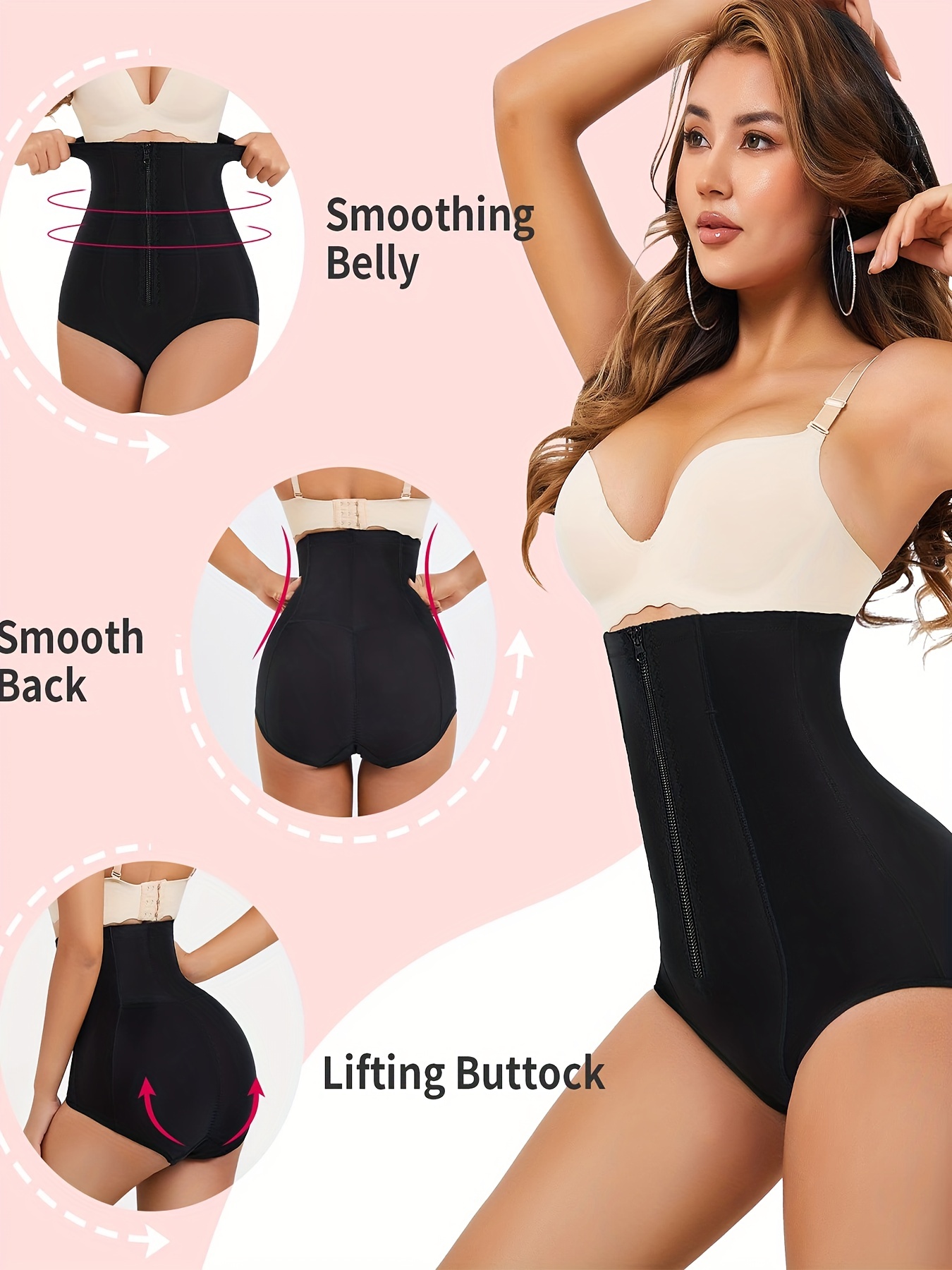 Front Zipper Slimming Tummy Control Smooth Silhouette Full Body