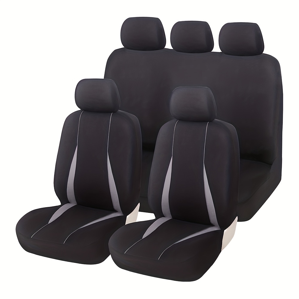 9pcs Seat Covers Safe for Air Bags Various Grey Red