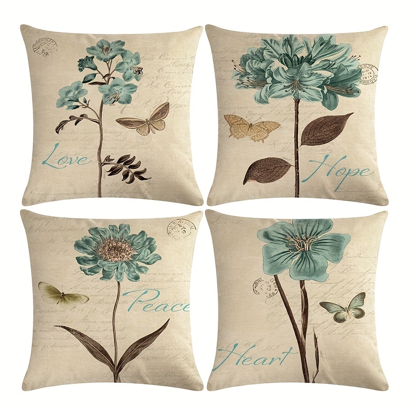 Flower Decorative Throw Pillow Cover Jacquard Pillowcase - Temu