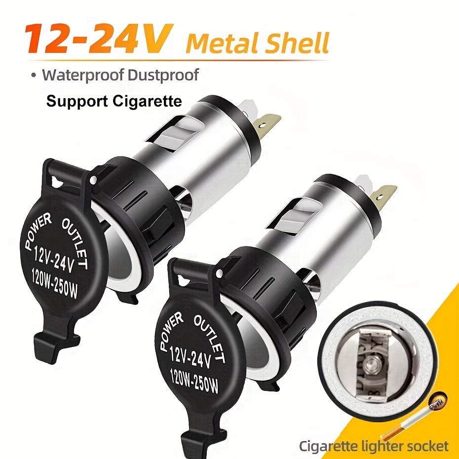 12-24V 120W Car Charger Male for Motorcycle Car Truck Power Supply Female