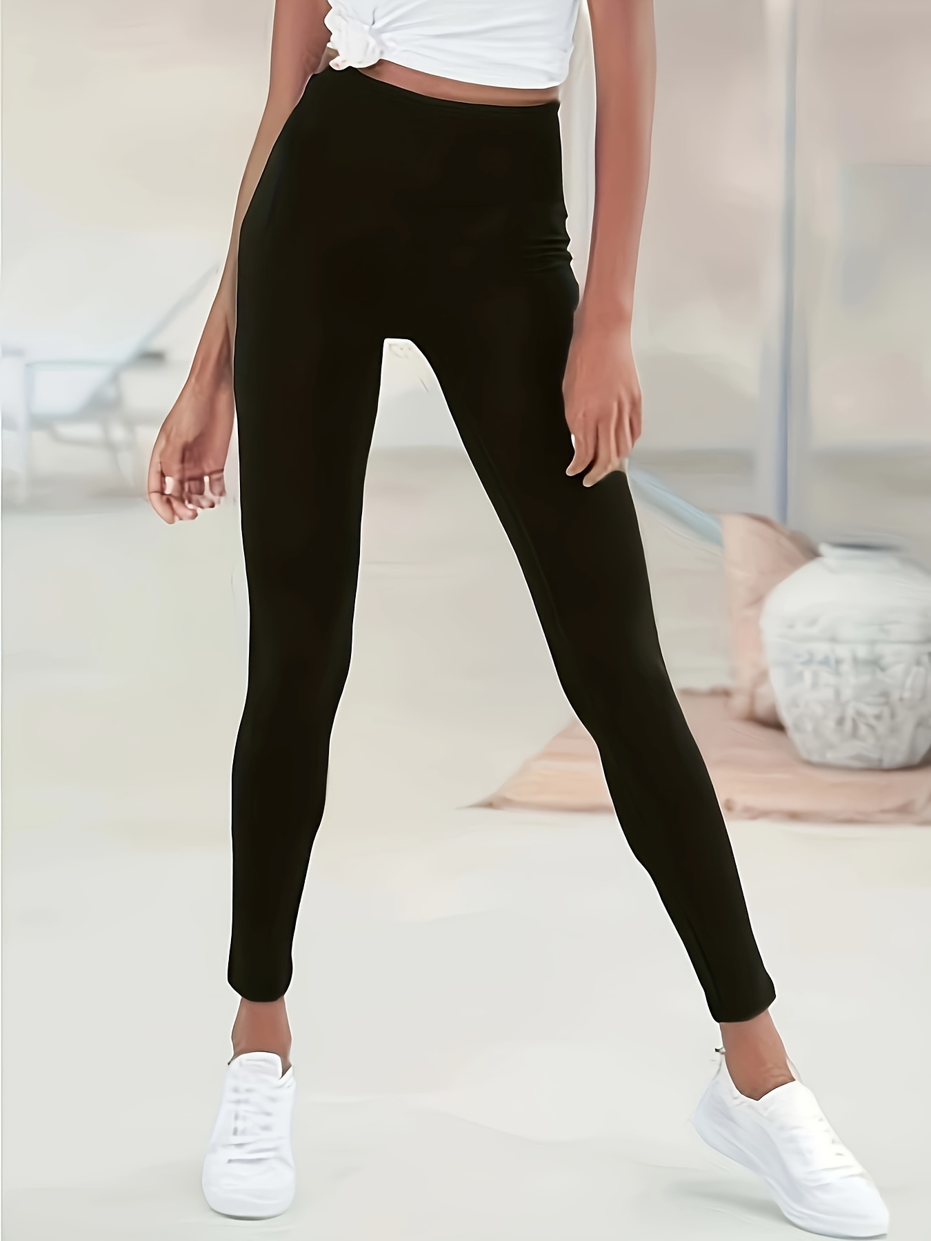 Leggings Casuais Plus Size Leggings Femininas Plus Size - Temu