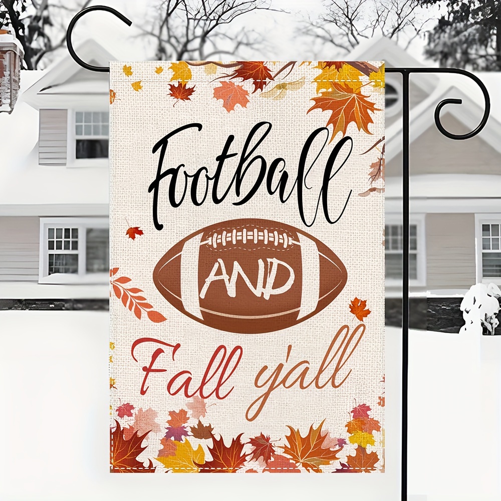 Thanksgiving Garden Flag , Football and Fall Y'all Yard Flag Vertical