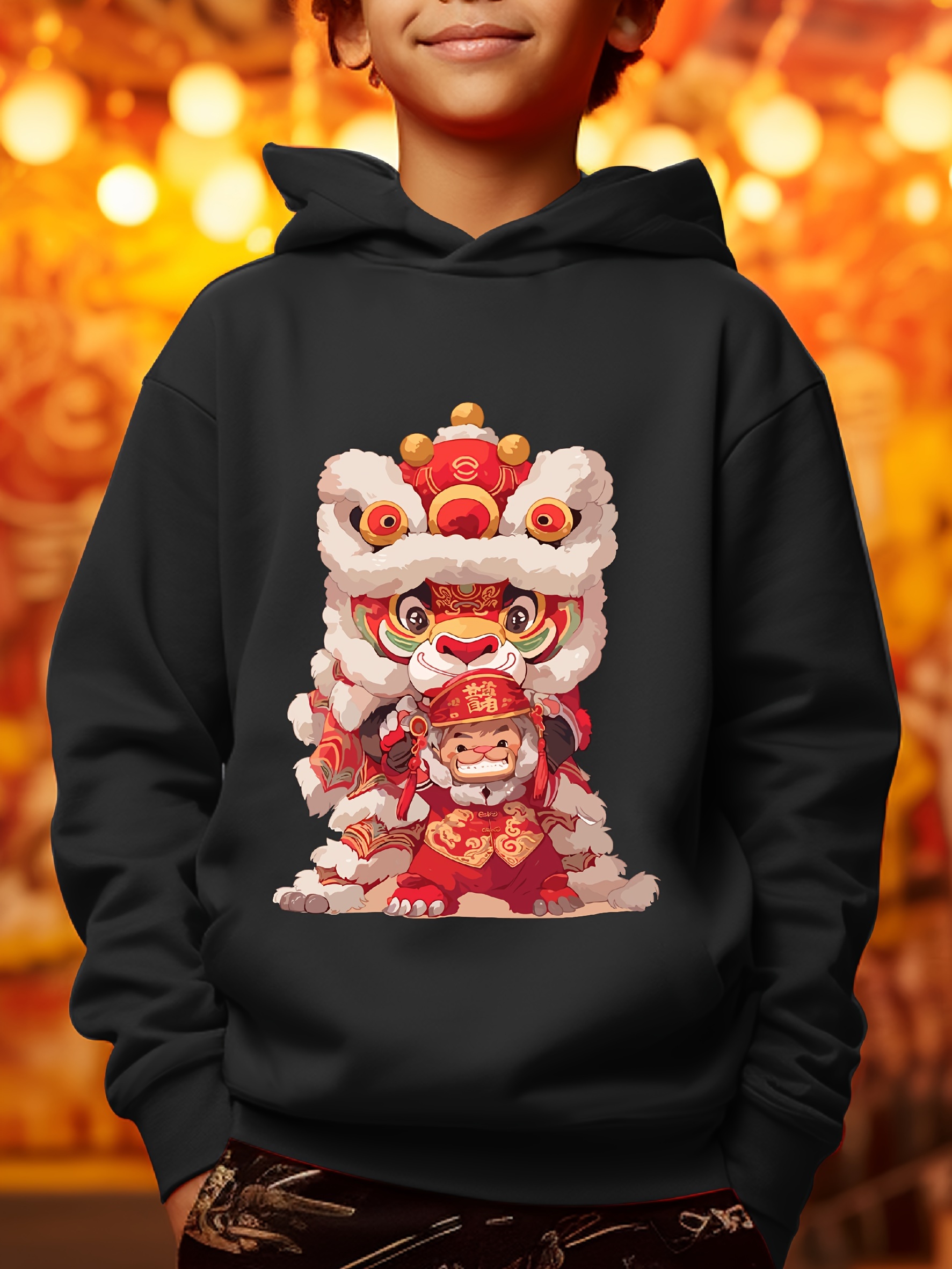 Anime Lion And Panther Print Hoodies For Boys Casual Graphic - Temu Austria