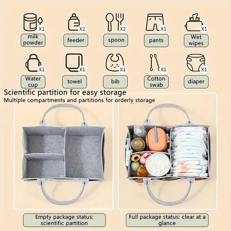 Bedside Hanging Bags Milk Bottle Bibs Storage Bag Crib Organizer