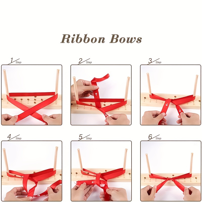 Wooden Bow Maker for Ribbon, Multipurpose Bow Maker for Ribbon for Wreaths with Twist Ties, Bow Making Tool for Christmas Gift, Pa