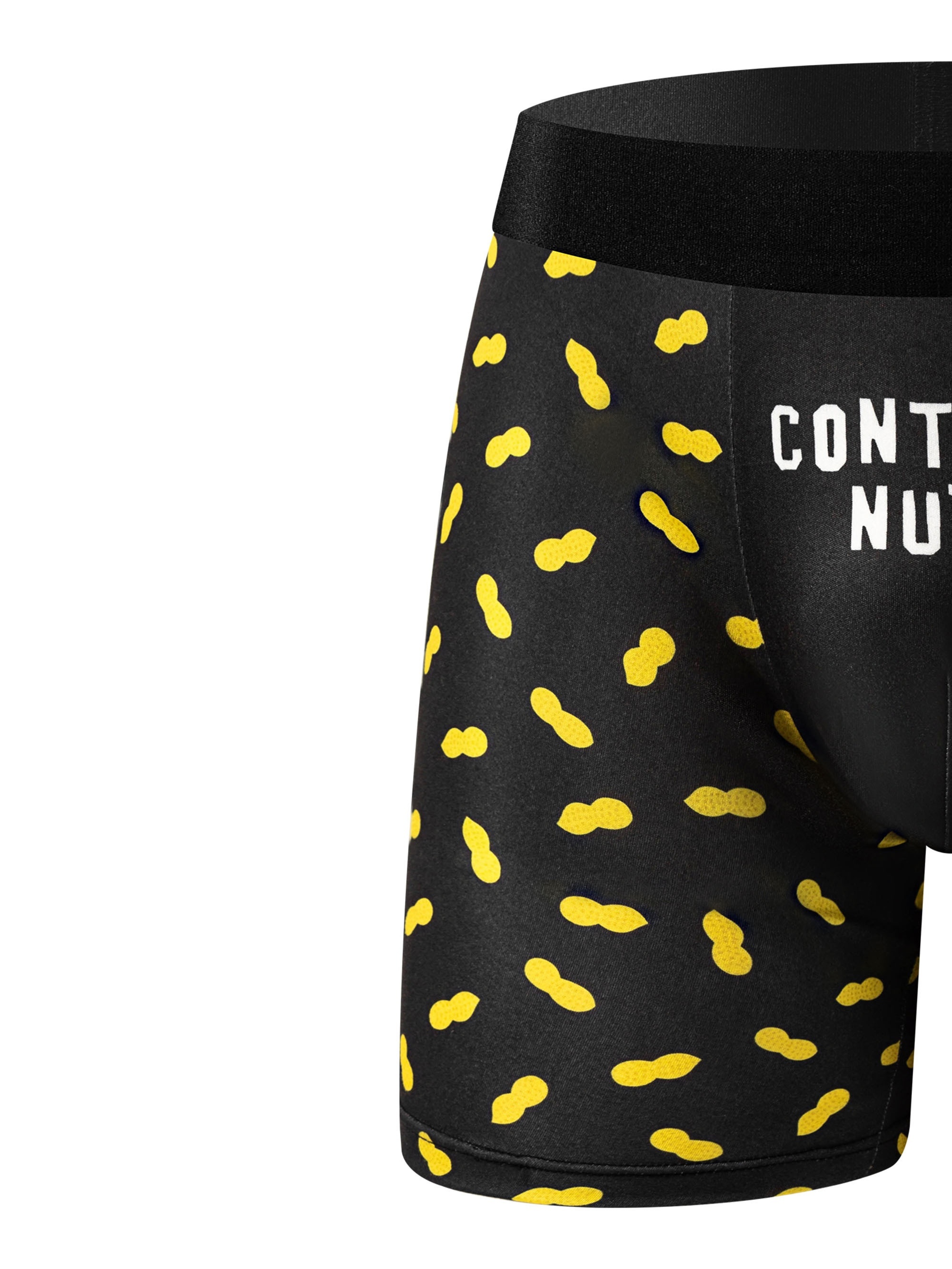 contain Nuts' Print Plus Size Men's Long Boxers Briefs - Temu