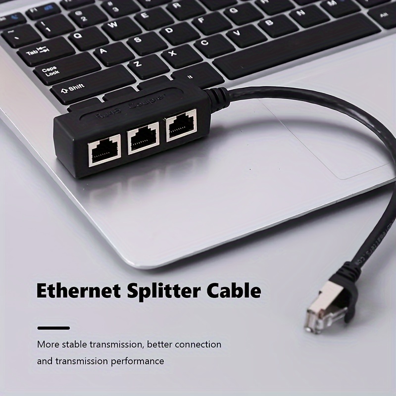 RJ45 Ethernet Splitter Adapter, EEEkit USB to RJ45 Port Dual Female 1 to 2  LAN Ethernet Network Splitter Connector Adapter Support Cat5 Cat5e Cat6