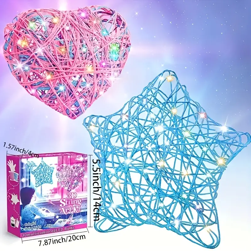 Crafts Art Kit For Kids,3d String Art Kit With Glowing Heart And Star  Lantern Will Inspire Imagination Which Is Ideal Crafts Gifts That Suitable  For Ages 8-12 Years Boy And Girls 