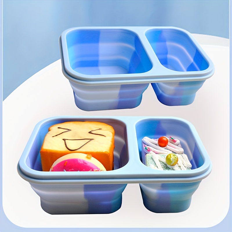 Silicone Collapsible Lunch Box Food Storage Container Fashion Colorful  Microwavable Portable Picnic Camping Rectangle Outdoor Box - Temu