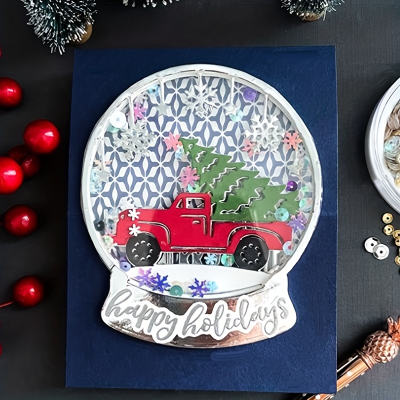 Christmas Snow Globe Die Cuts Card Making Christmas Car Ball - Temu