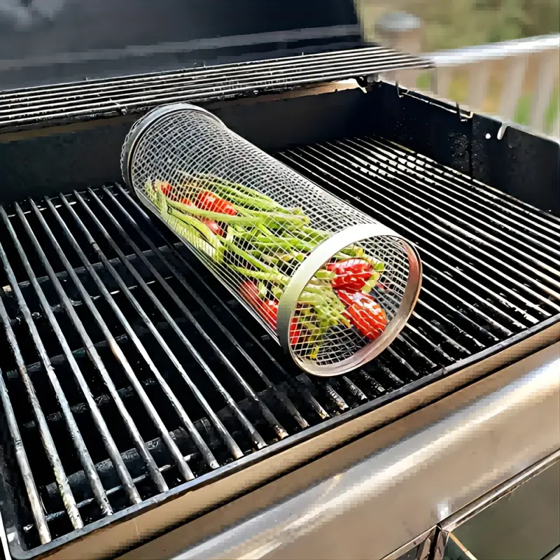 Rolling Grilling Basket, Rotisserie Basket, Outdoor Grill Utensils, Bbq  Accessories For Fish Vegetable, Bbq Grill Tools For Grill Rack, Camping  Grilling Gifts For Men Dad Husband, Father's Day Gifts, Bbq Tools, Bbq