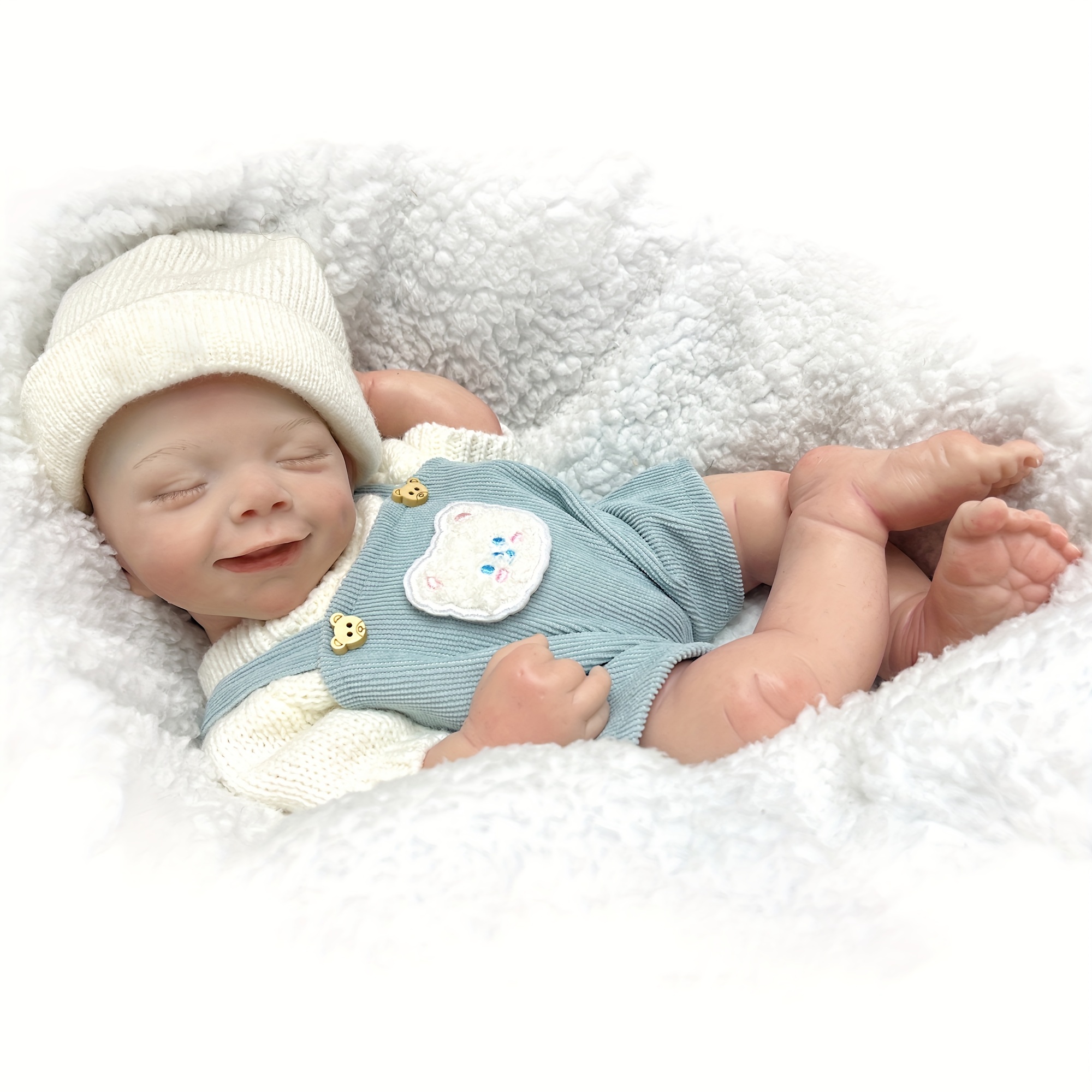 16.93inch Whole Body Solid Silicone Bebe Reborn Girl With Artist Oil  Painted Skin Soft Platinum Silicone Reborn Baby Doll Can Bath Reborn Doll  Toy For