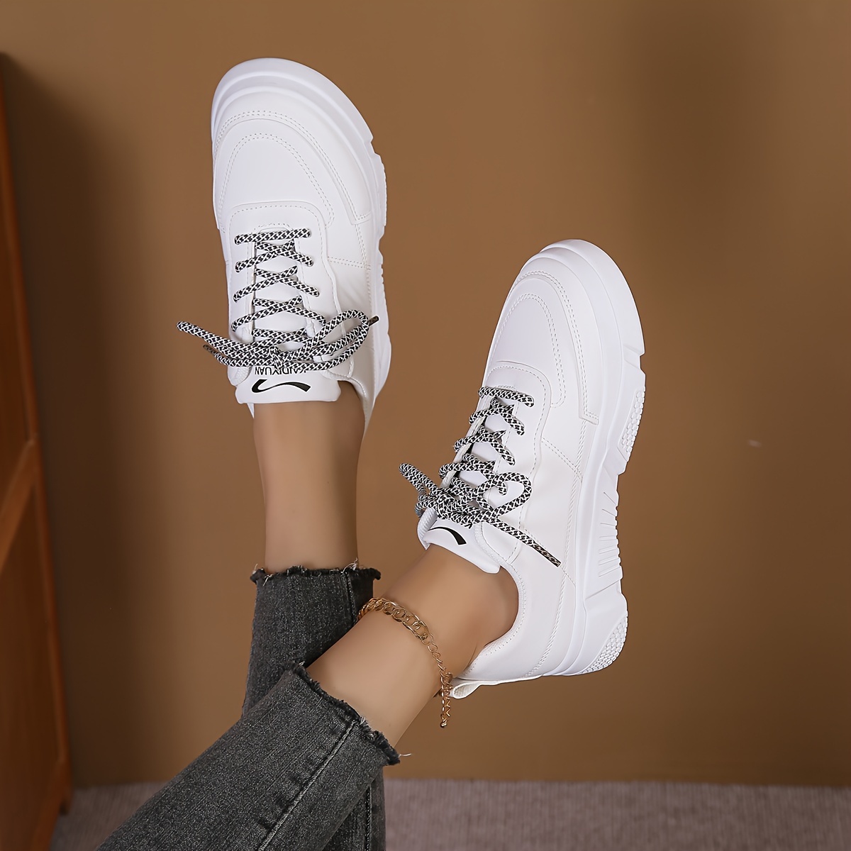 Zapatillas Blancas De Piel Para Mujer - Temu