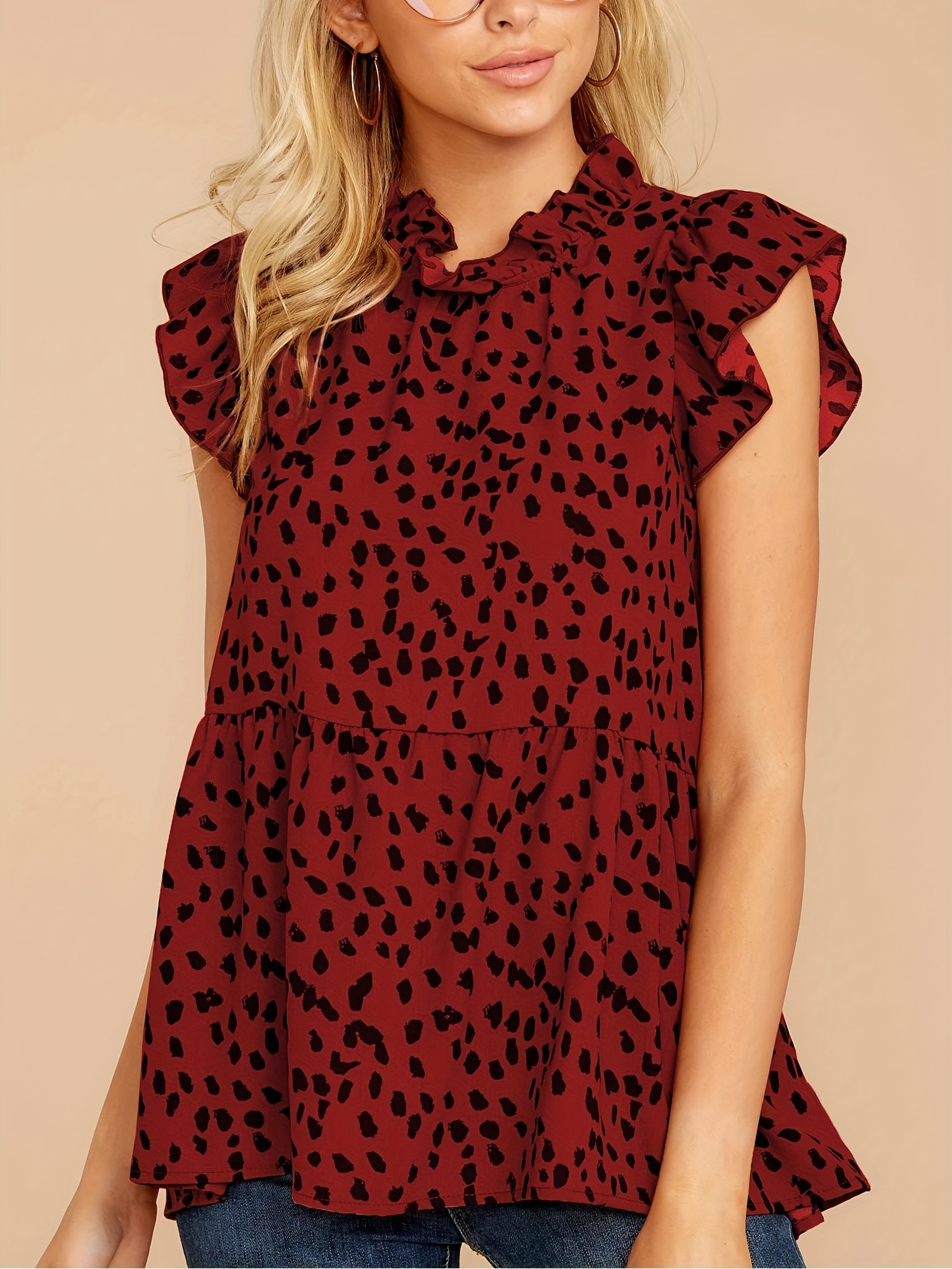 Shop All-Over Print High Neck Top Online