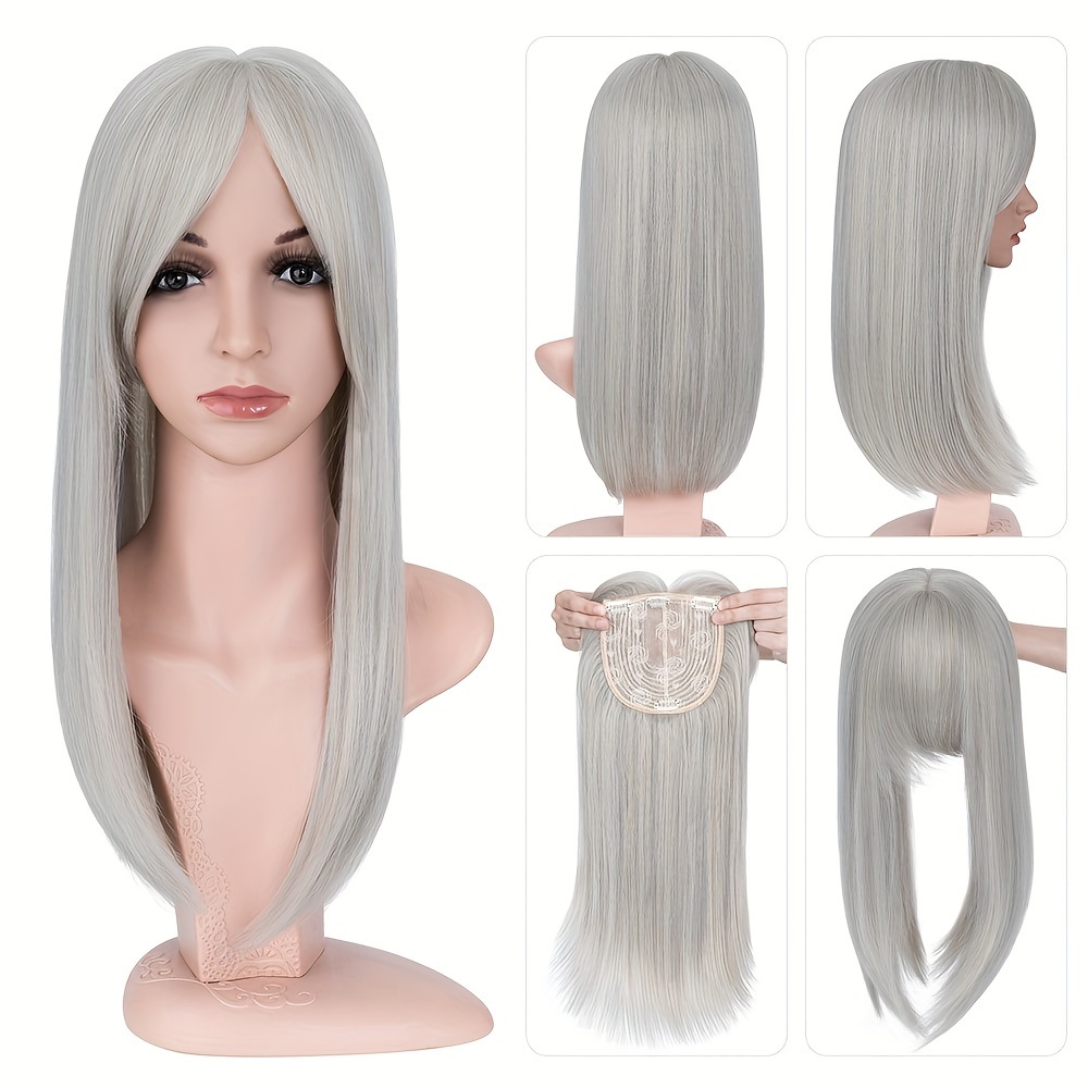 Ombre Mixed Lace Base Synthetic Hair Toppers Clip In Hair Temu