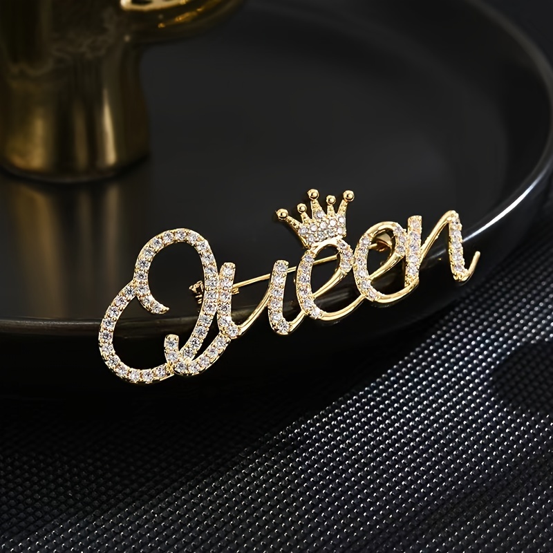 Hot Sparking Rhinestone Inlaid Crown Brooches For Women - Temu