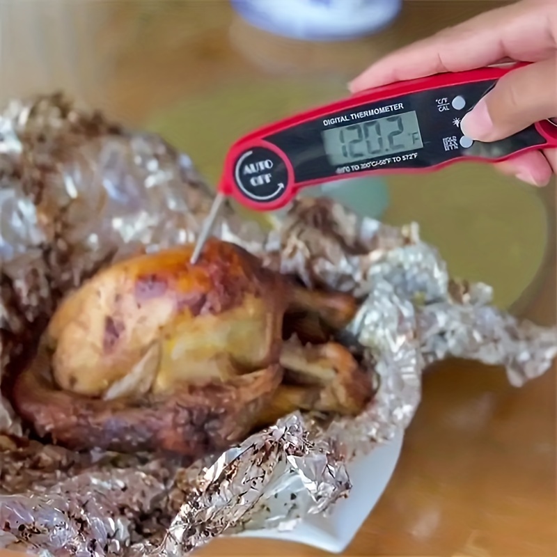 Testeur de température de viande, thermomètre de barbecue ℃/℉ commutable  avec sonde pliable Thermomètre alimentaire numérique pour camping en plein