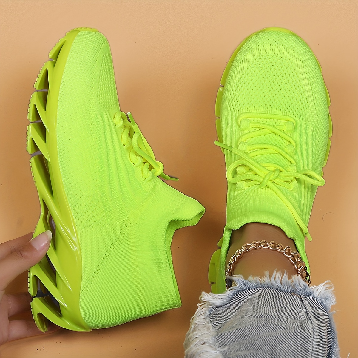 Tenis verde neon para mujer hot sale