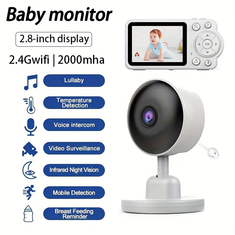 Moniteur de sécurité pour bébé de 3,5 pouces Caméra d'interphone  bidirectionnel sans fil Baby Nanny Surveillance de sécurité avec écran de  température d'affichage