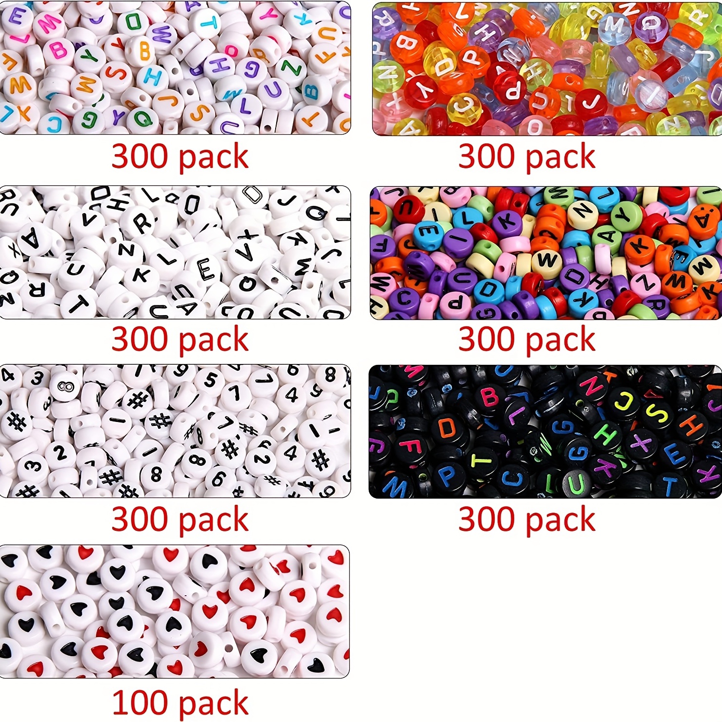 1400pcs 5 Color Acrylic Alphabet Cube Beads Letter Beads With 1 Roll  Crystal String Cord For Jewelry Making