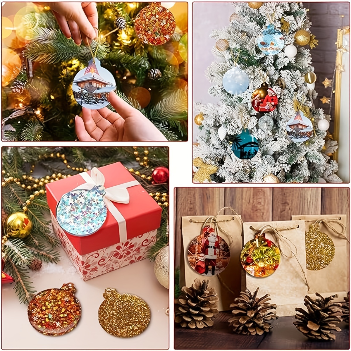 Christmas Resin Molds Silicone Resin Ornaments Round Shape - Temu