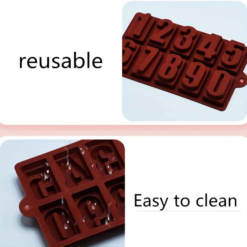 Number 0 - 9 Square Chocolate Silicone Mold Diy Cake Mold Creative Ice Cube  Mold Kitchen Baking Tools - Temu