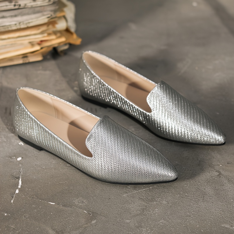 new ladies flat pointed shoes a glossy comfortable casual Temu