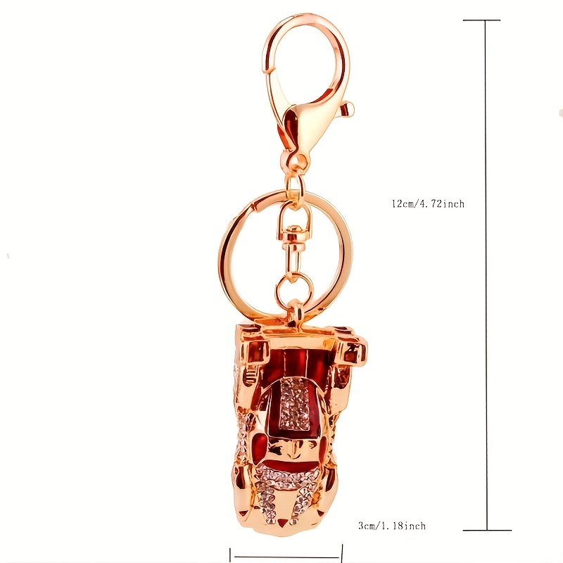 Mini Cooper Key Ring in Metal Crystal Rhinestone Vintage Key Ring