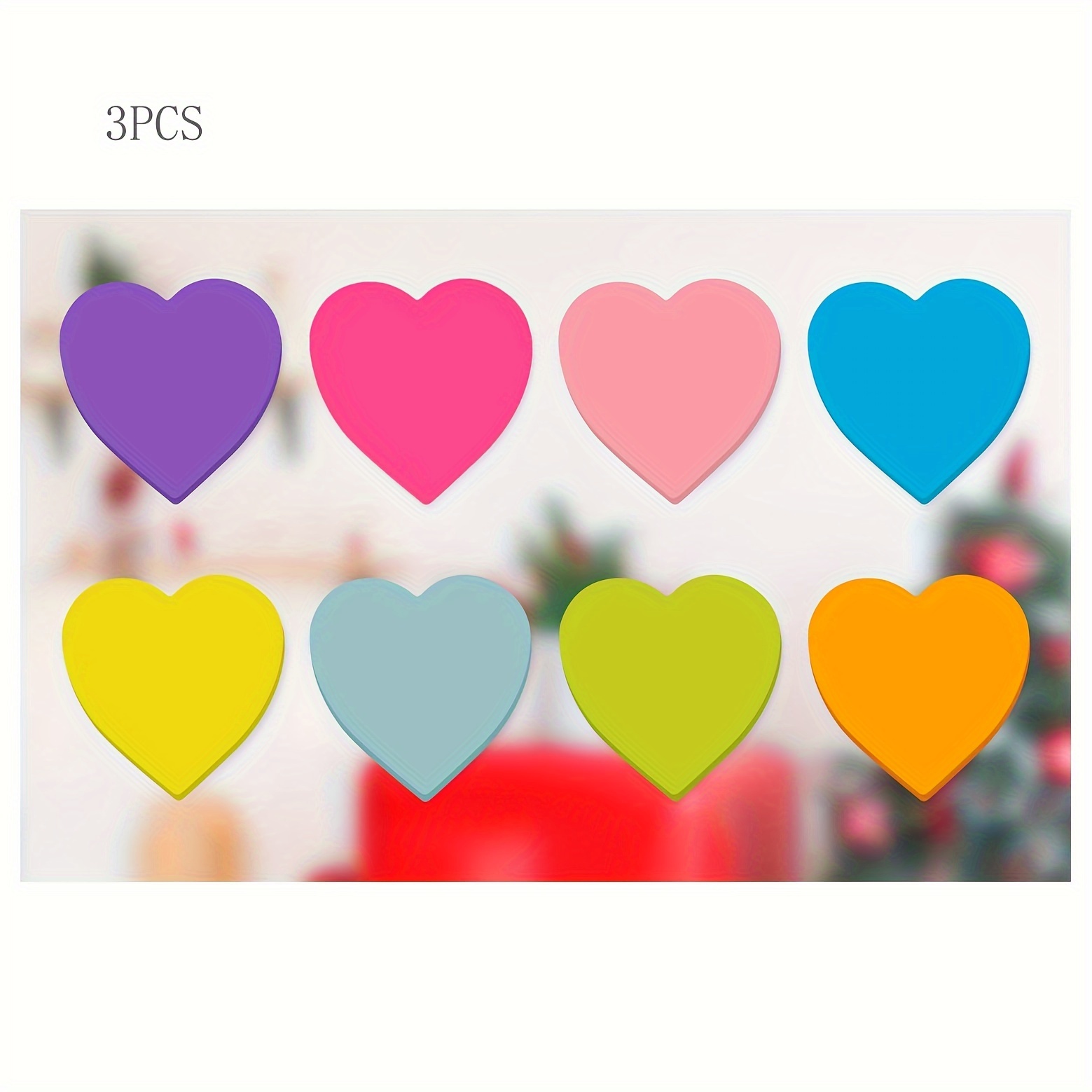 8 Color Heart shaped Sticky Note Set Super Cute Bright Color - Temu