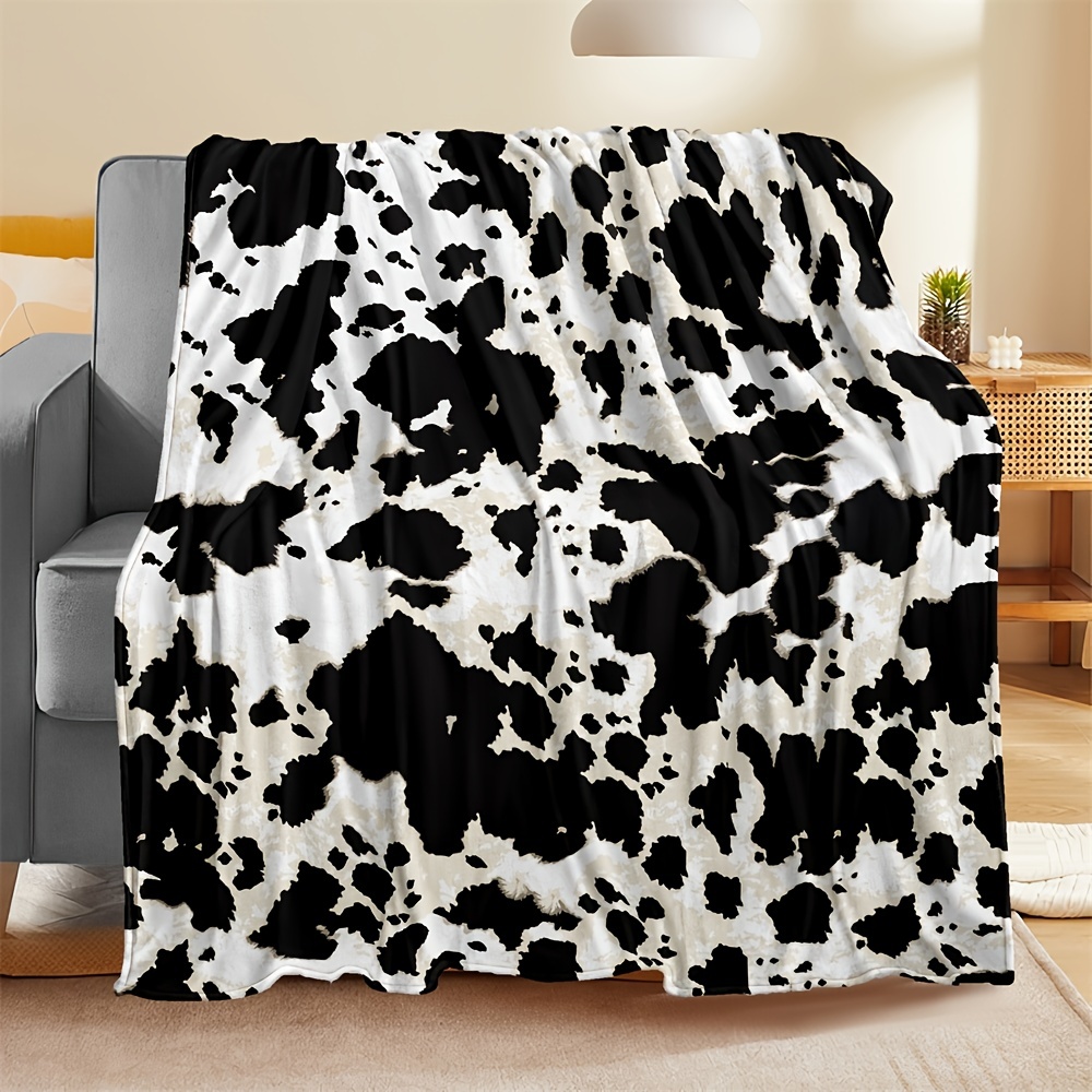 Cow pattern throw blanket hot sale