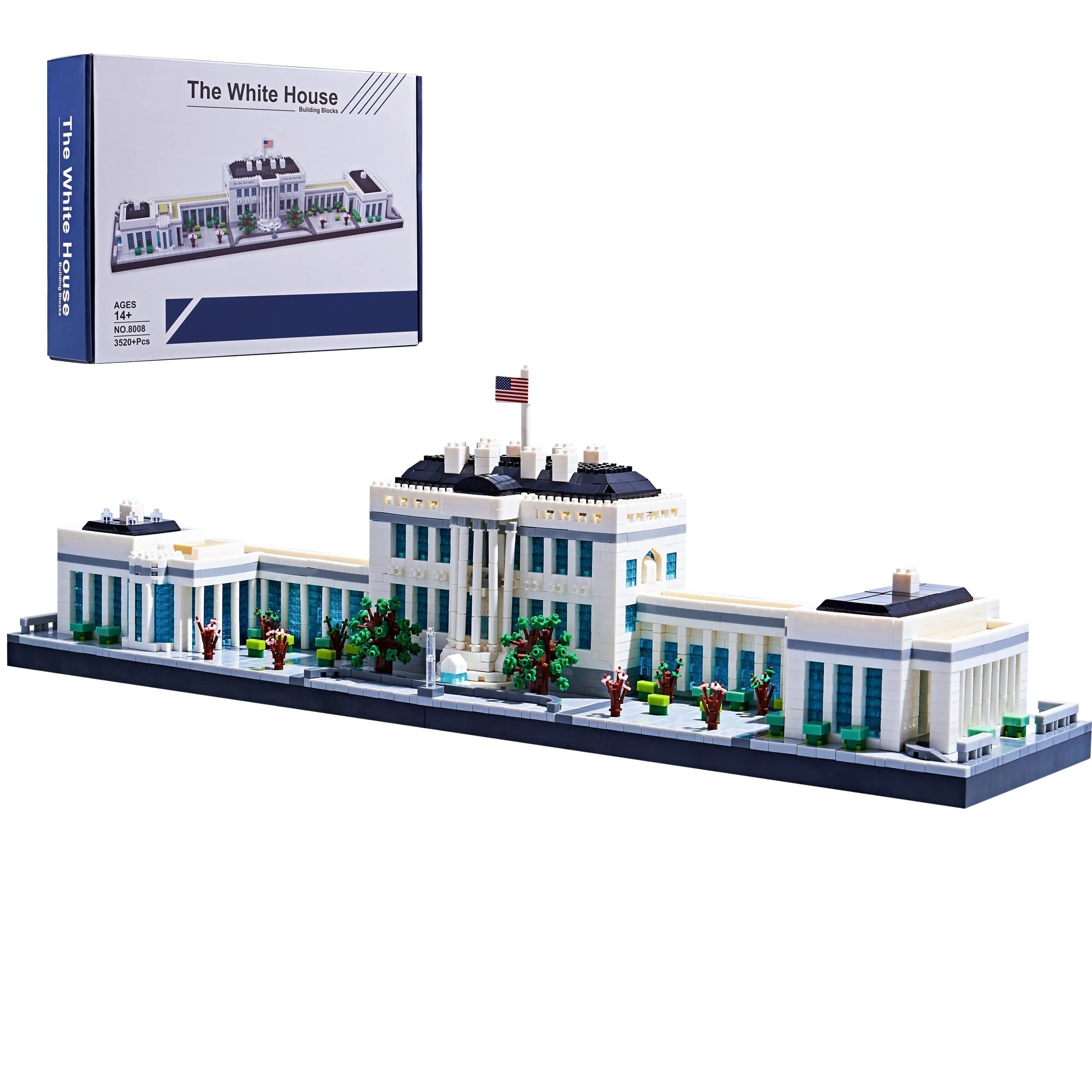 

White House Model Building Set - Joining Micro Building Blocks Kit 3520 Pieces - Famous Landmark Buildings And Architectural Toys Gifts