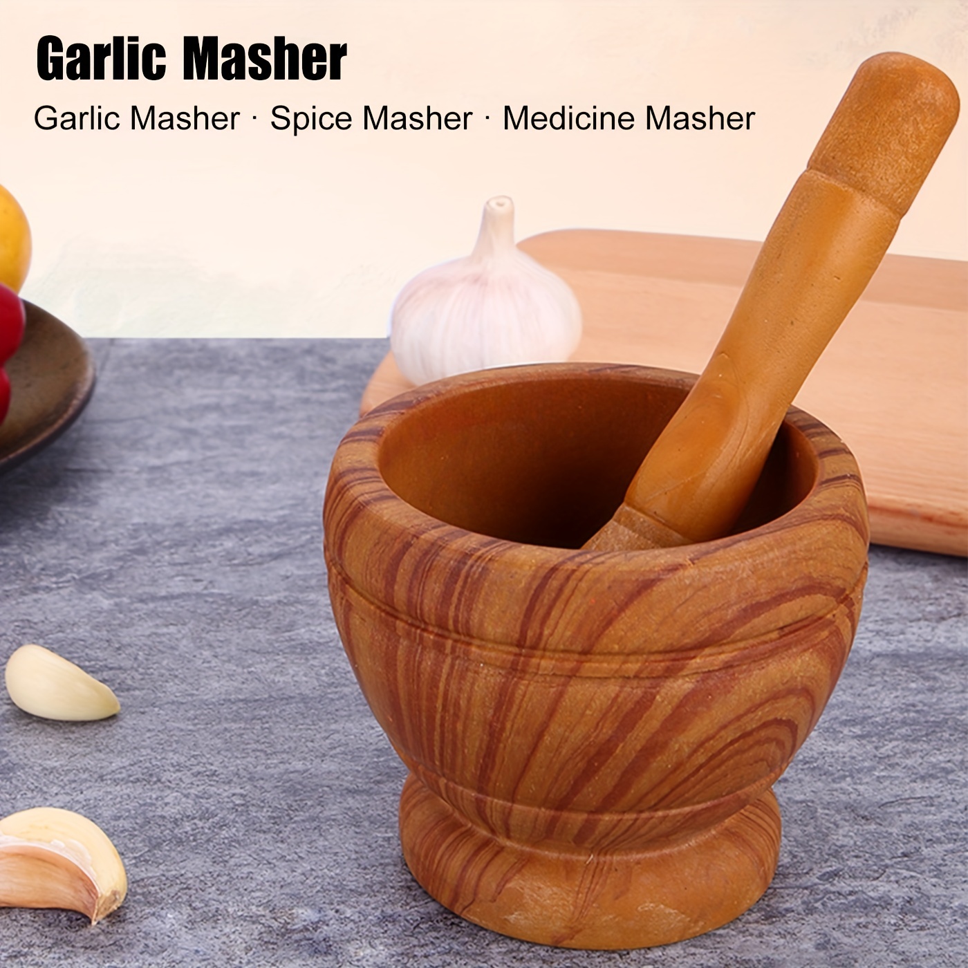 Manual Garlic Grinding Bowl, Spice Grinder, Garlic Masher, Household  Kitchen Tools - Temu