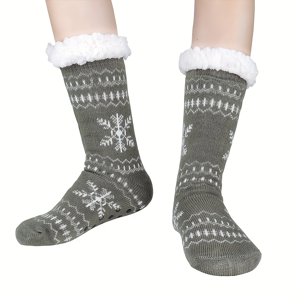 Men's Anti-Slip Slipper Socks, 6 Pair, Gripper Bottom Indoor House Non-Skid