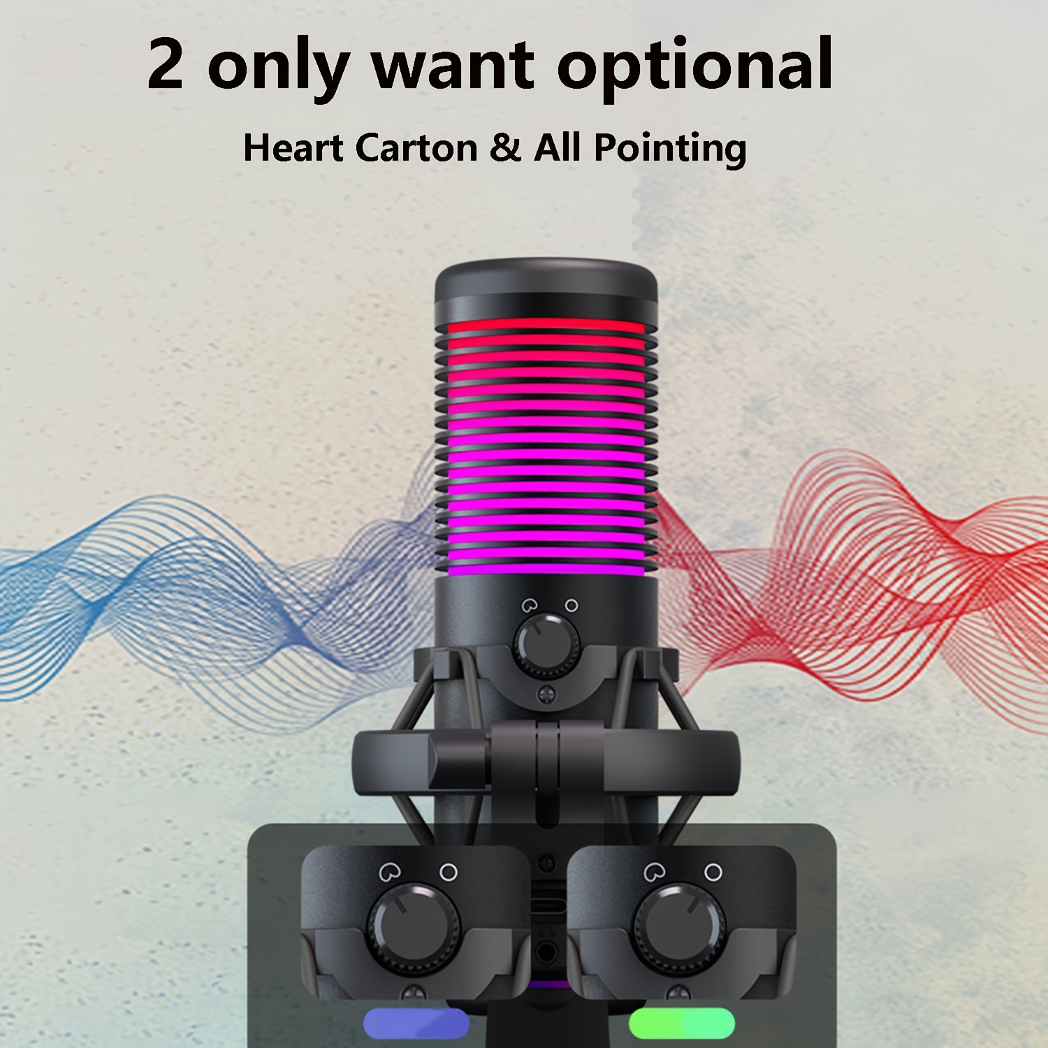 usb condenser gaming microphone pc microphone mute button gain control for streaming twitch live chat rgb pc microphone for pc ps4 ps5 mac gamer details 5